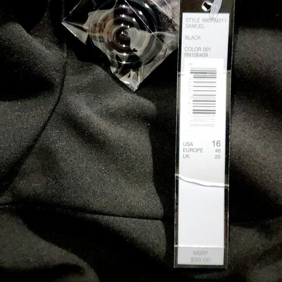 Tahari ASL Black Samuel Sheath Dress Boat Neckline Short Sleeves - Picture 5 of 6